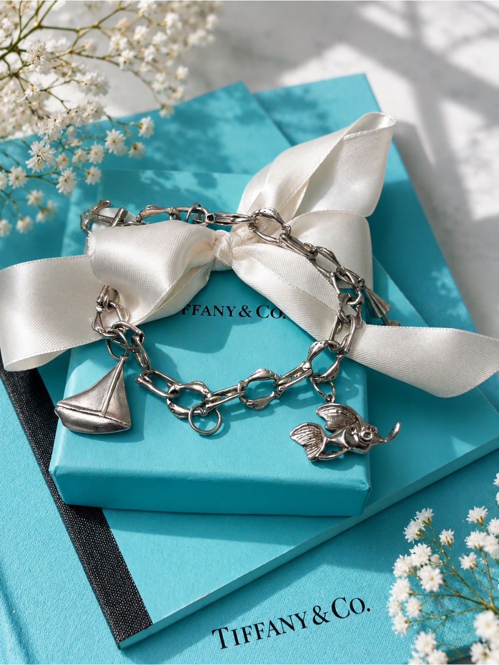 Tiffany & Co Rare Vintage Sterling Silver Nautical Charm Bracelet